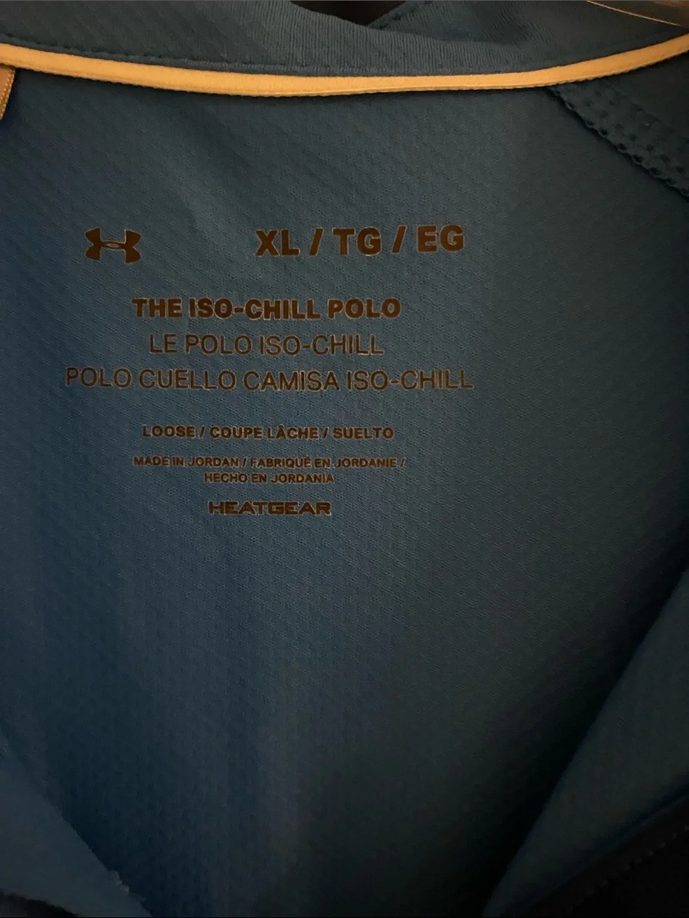 Under Armour Men’s Blue Short Sleeve Polo with White Piping